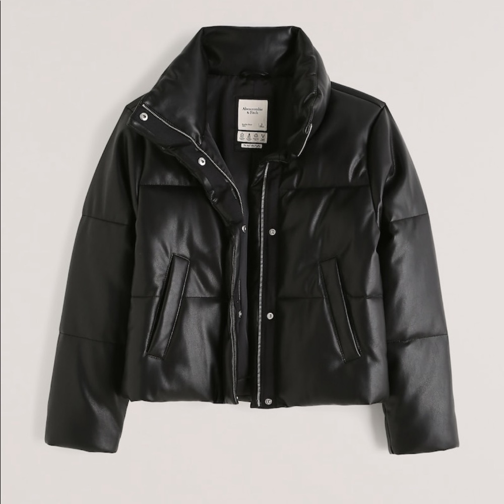NWT Abercrombie & Fitch Vegan Leather Mini Puffer
